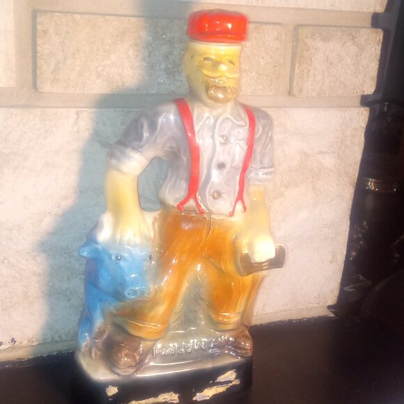 1970 Jim Bean - Paul Bunyan Decator Glass Bottle Liquor - Picture 1 of 7